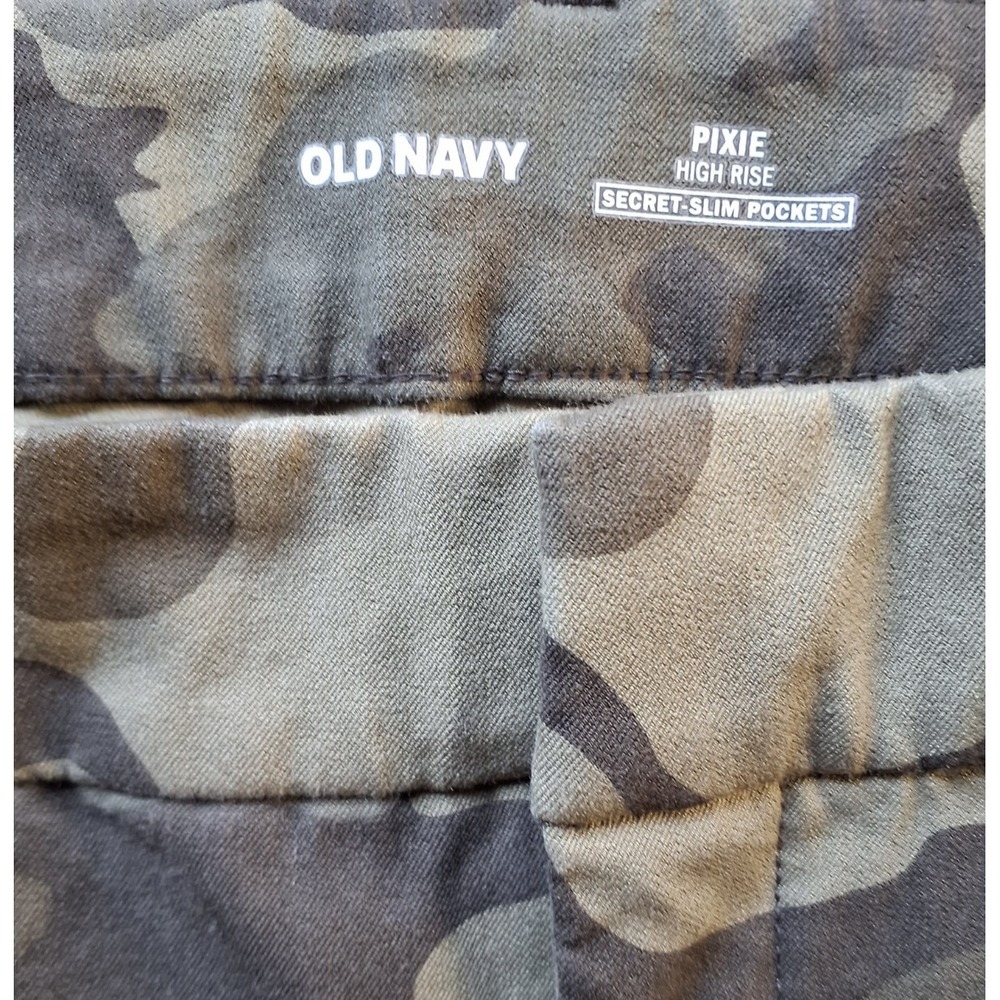 Old Navy Pixie High Rise Camo Ankle Pants Women's 14 Secret Slim Pockets Stretch - Picture 2 of 7